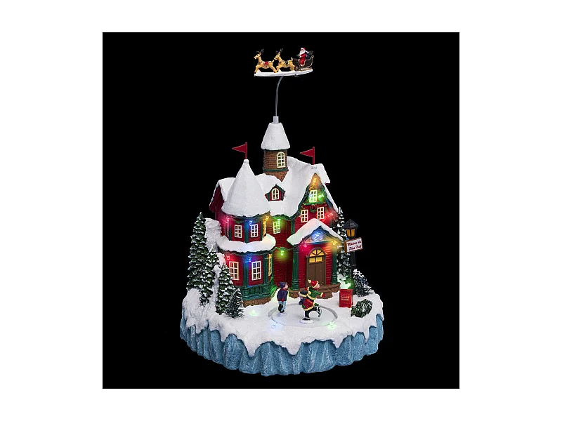 Village de Noël lumineux, animé et musical La Maison du Père Noël