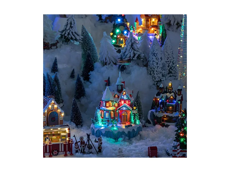 Village de Noël lumineux, animé et musical La Maison du Père Noël