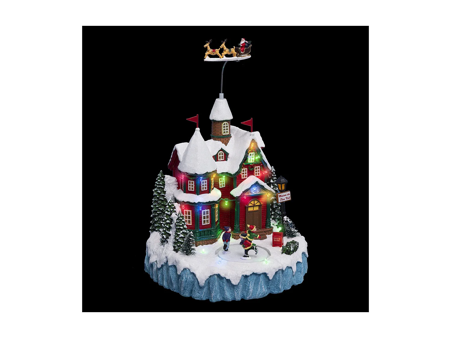 Village de Noël lumineux, animé et musical La Maison du Père Noël