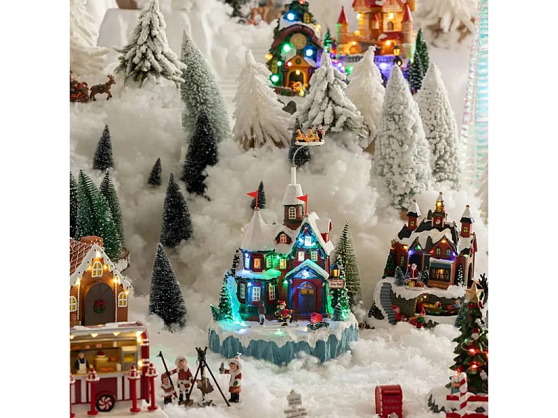 Village de Noël lumineux, animé et musical La Maison du Père Noël