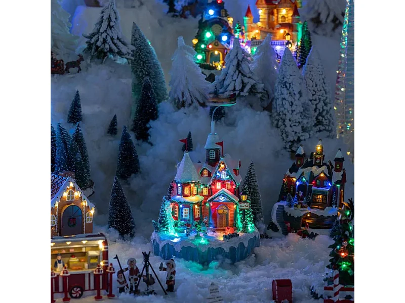 Village de Noël lumineux, animé et musical La Maison du Père Noël