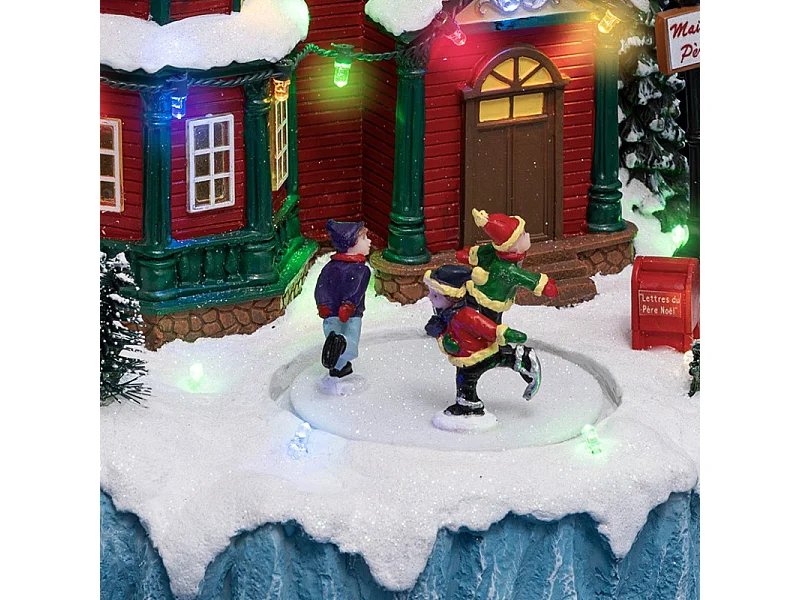 Village de Noël lumineux, animé et musical La Maison du Père Noël