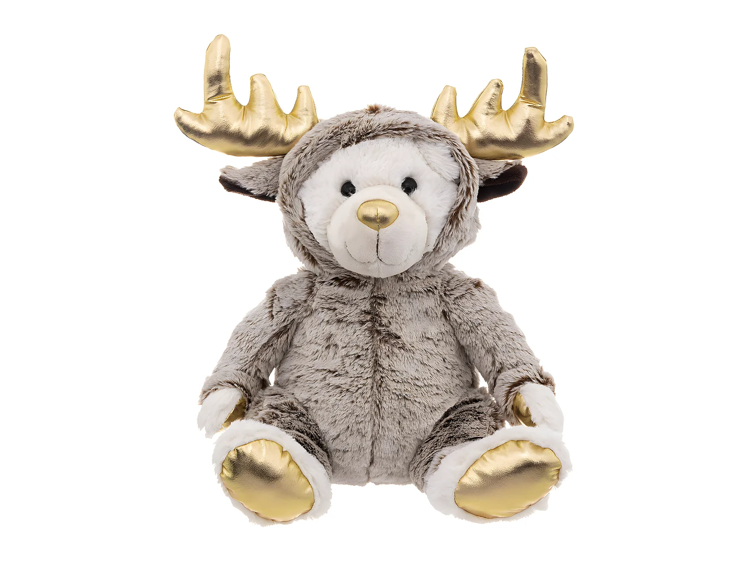 Déco de Noël Peluche Ours en combinaison de Renne H 37 cm