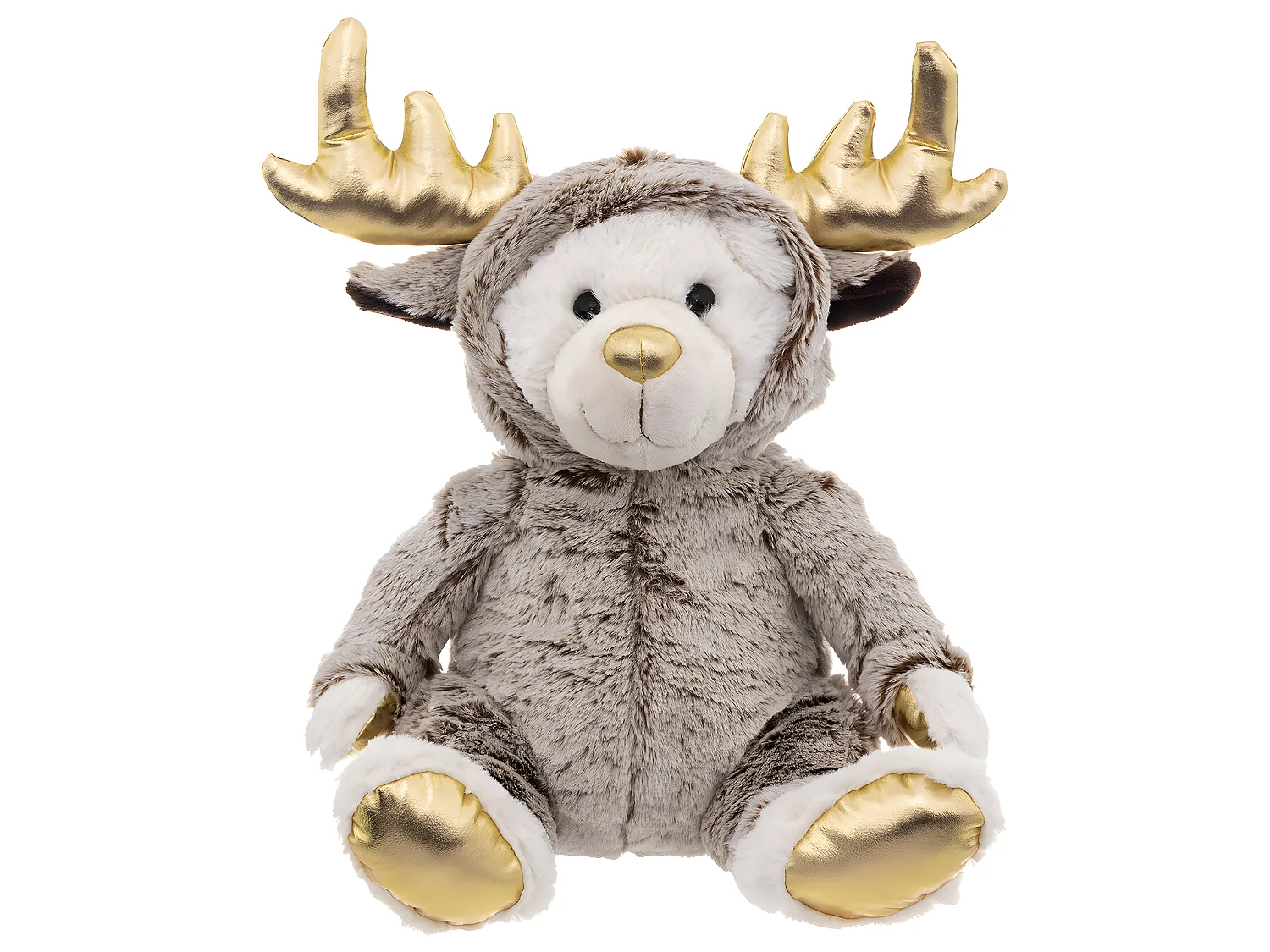 Déco de Noël Peluche Ours en combinaison de Renne H 37 cm