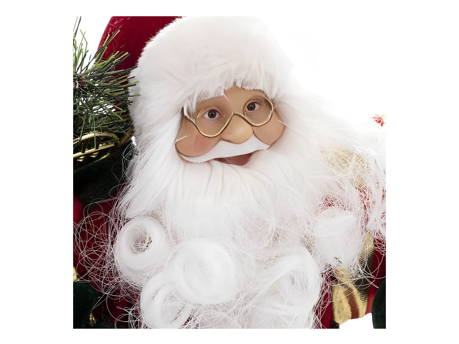 Père Noël traditionnel en velours rouge et fourrure blanche H 30 cm