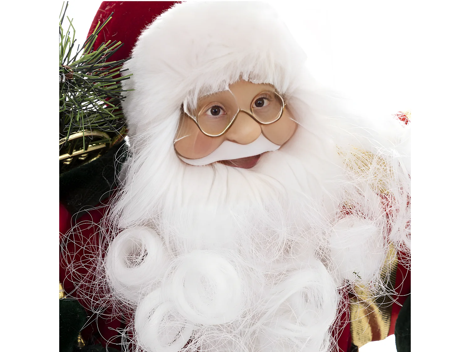 Père Noël traditionnel en velours rouge et fourrure blanche H 30 cm