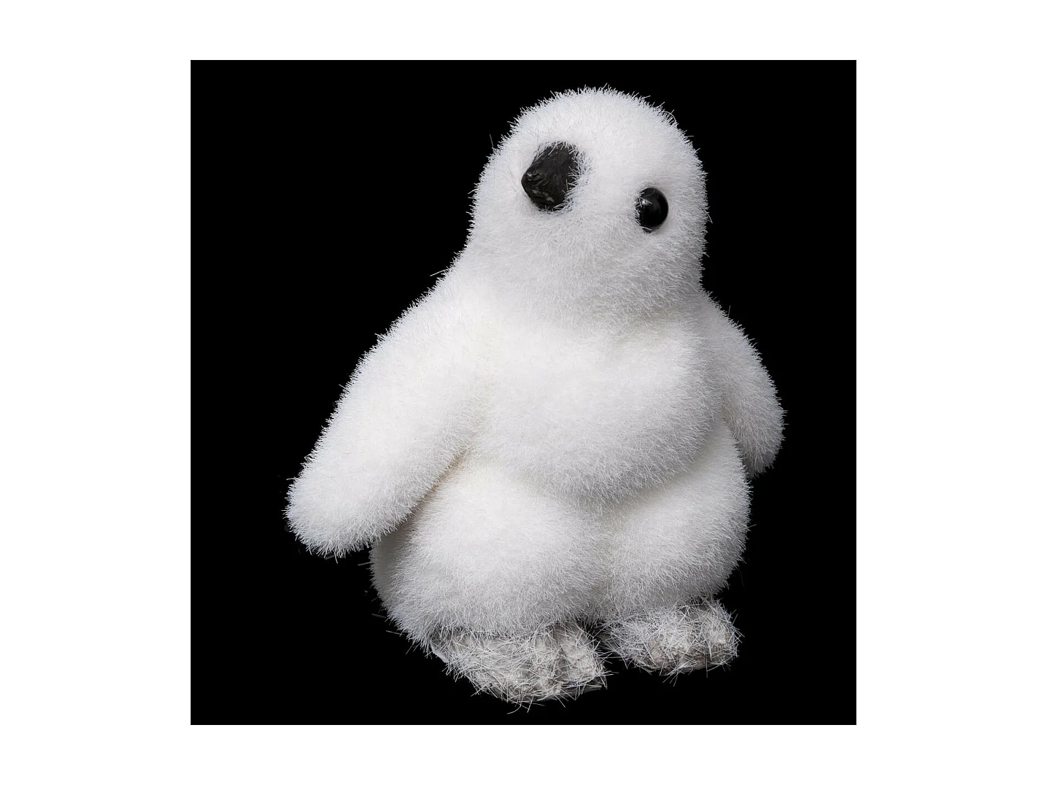 Déco de Noël Pingouin blanc floqué