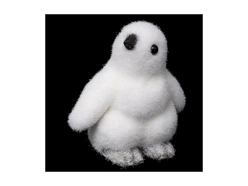 Déco de Noël Pingouin blanc floqué