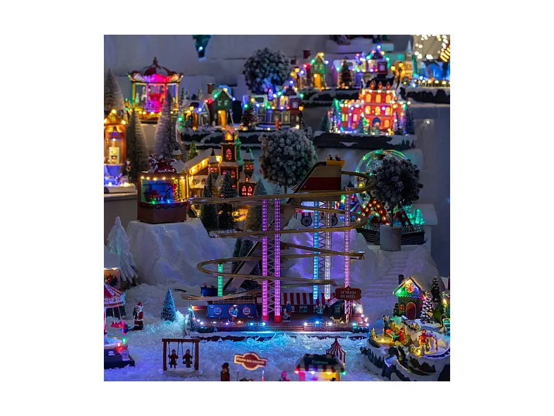 Village de Noël lumineux, animé et musical La Fête foraine et son Grand 8