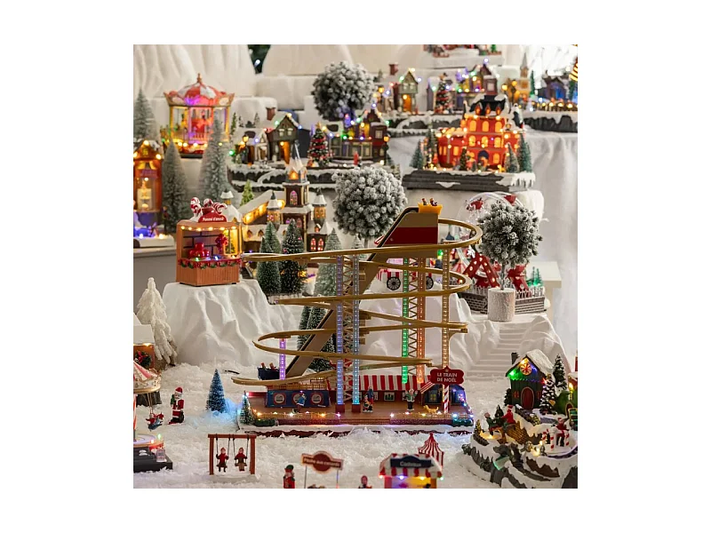 Village de Noël lumineux, animé et musical La Fête foraine et son Grand 8