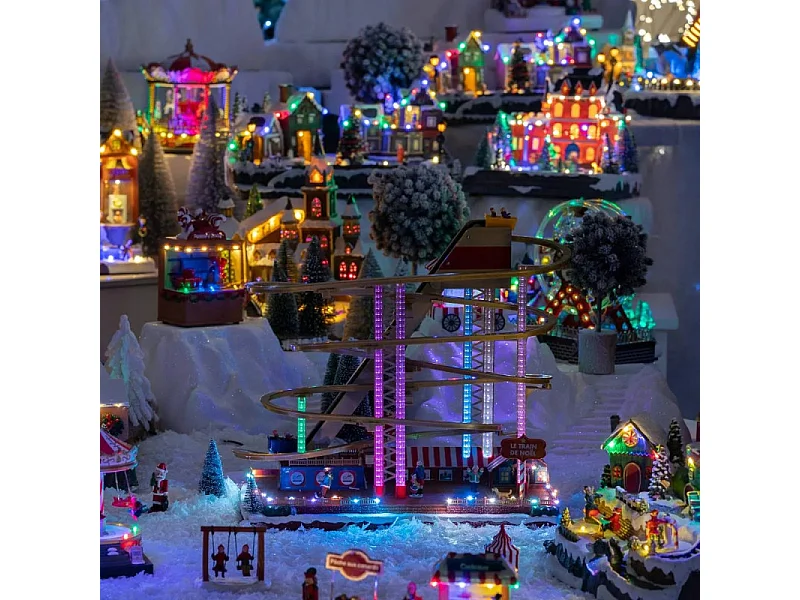 Village de Noël lumineux, animé et musical La Fête foraine et son Grand 8