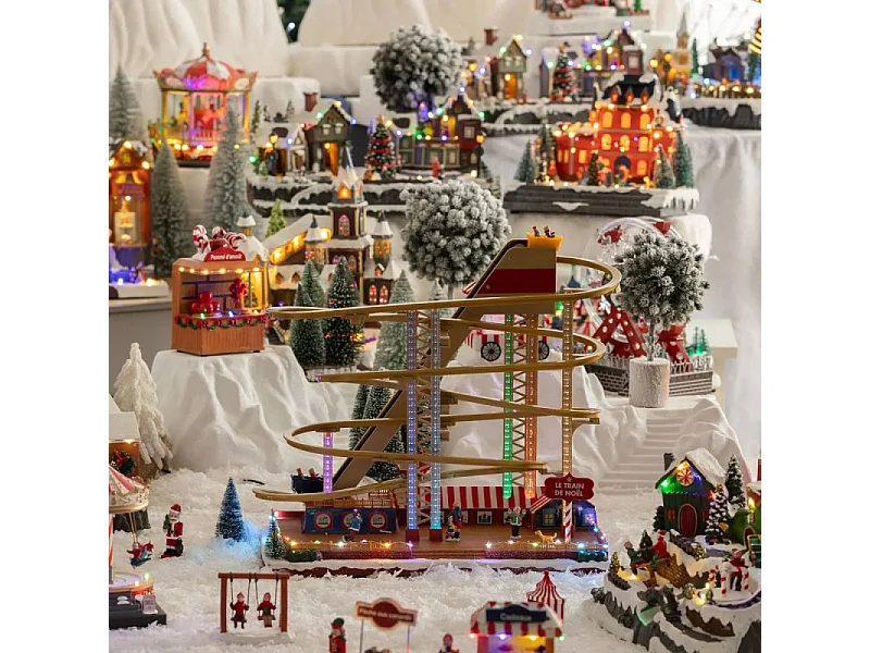 Village de Noël lumineux, animé et musical La Fête foraine et son Grand 8