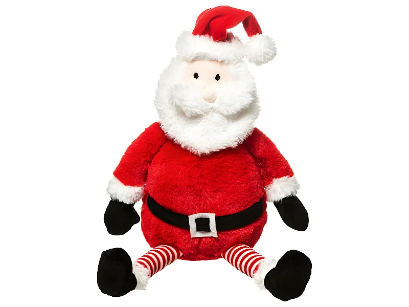 Peluche Père Noël traditionnel en habit rouge et blanc H 35 cm
