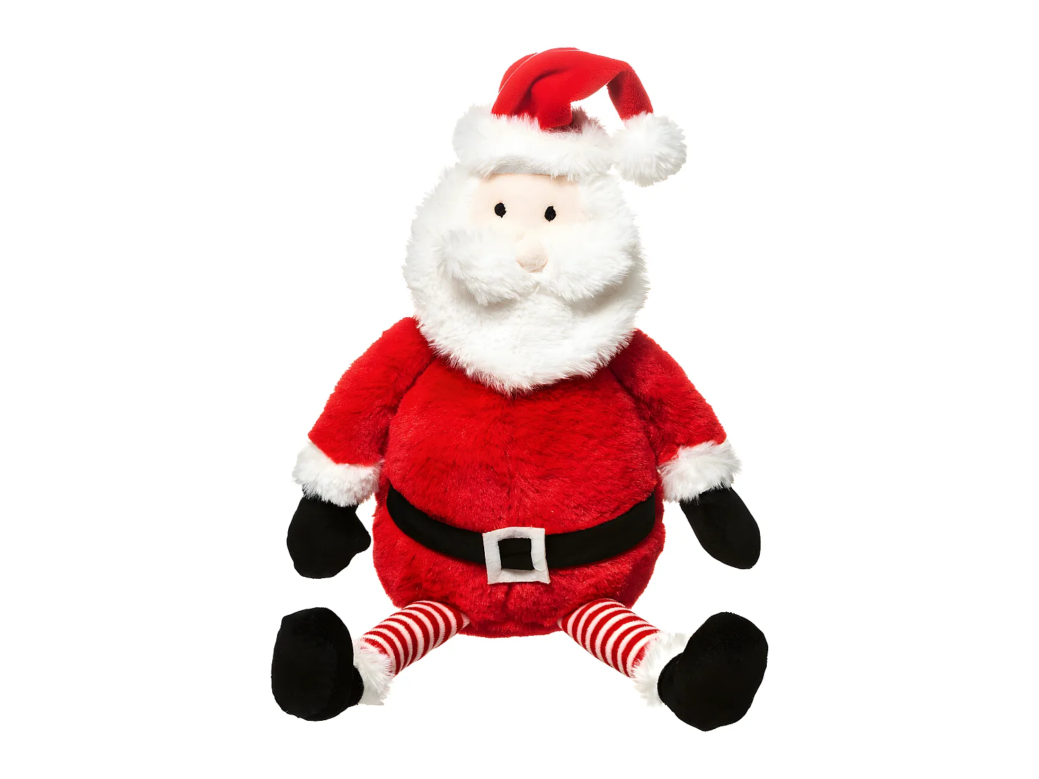 Peluche Père Noël traditionnel en habit rouge et blanc H 35 cm