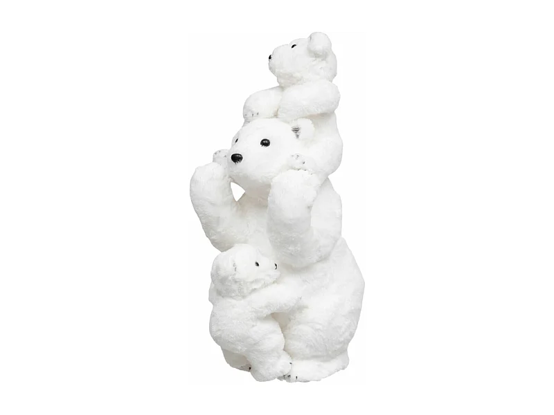 Déco de Noël  Ours et Oursons blanc floqué
