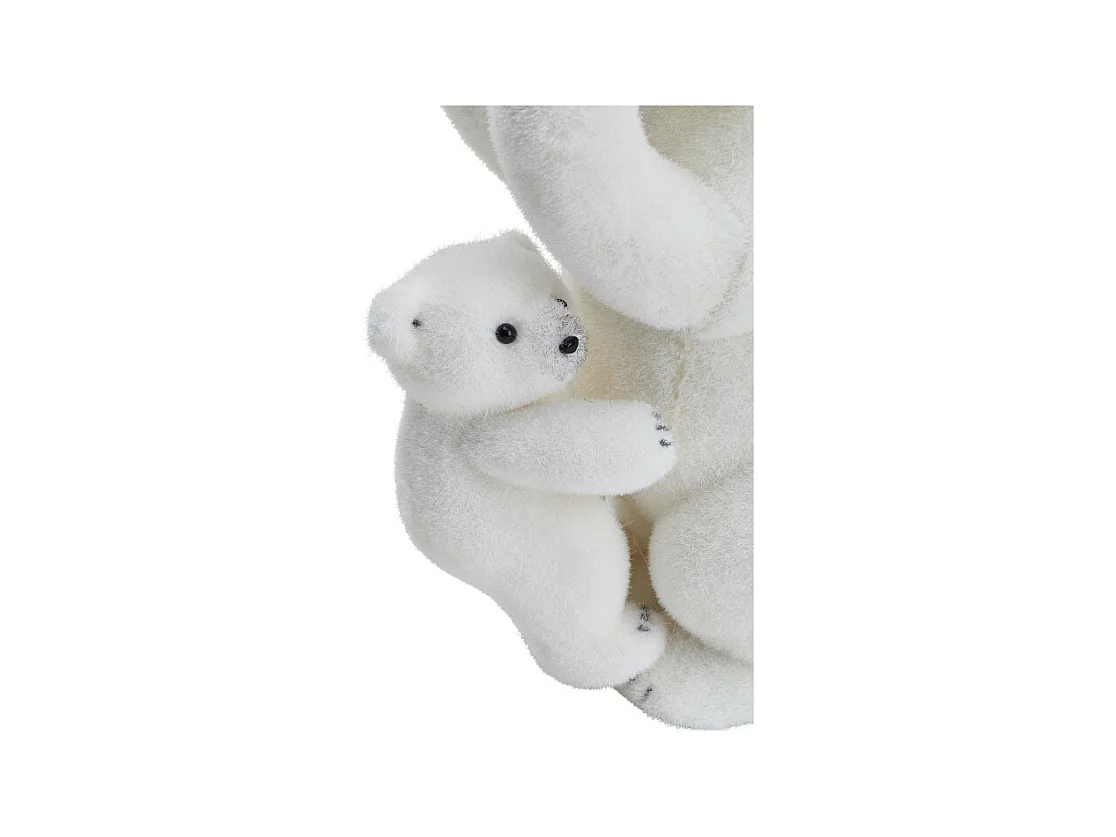 Déco de Noël  Ours et Oursons blanc floqué