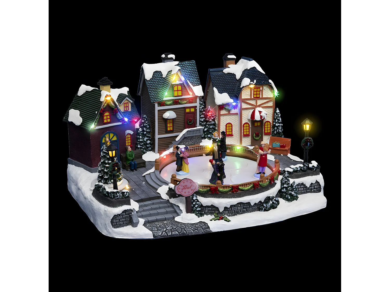 Village de Noël lumineux, animé et musical Le Bal de Noël et ses danseurs