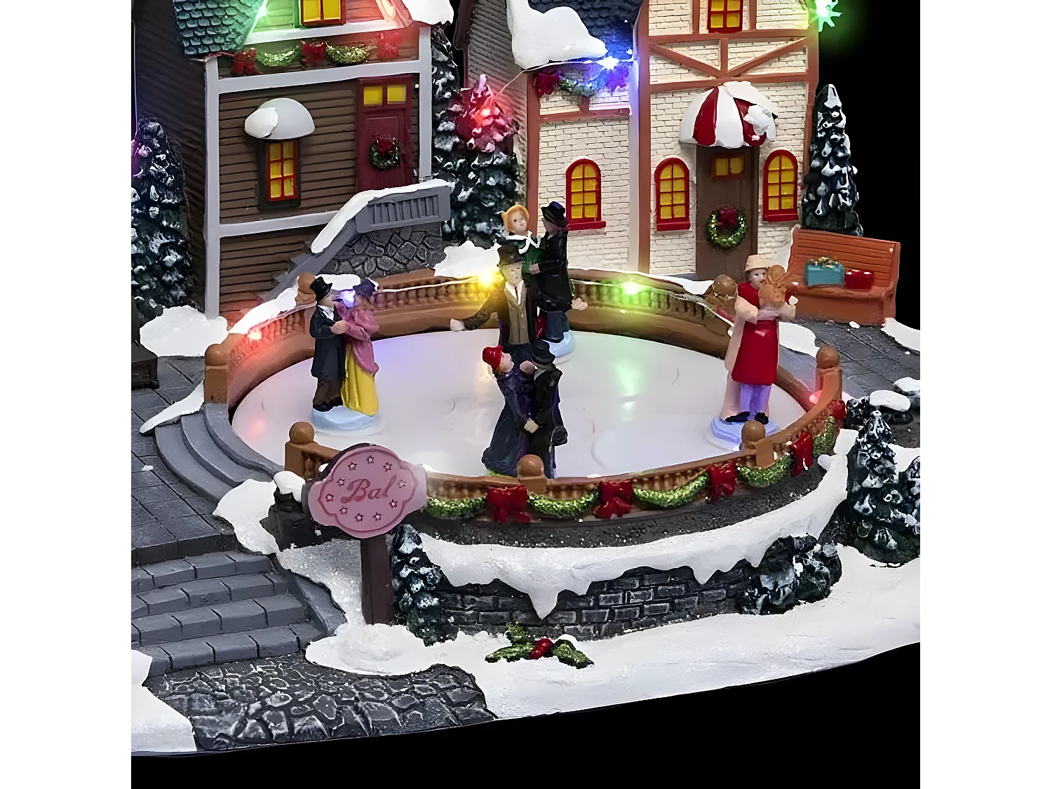 Village de Noël lumineux, animé et musical Le Bal de Noël et ses danseurs