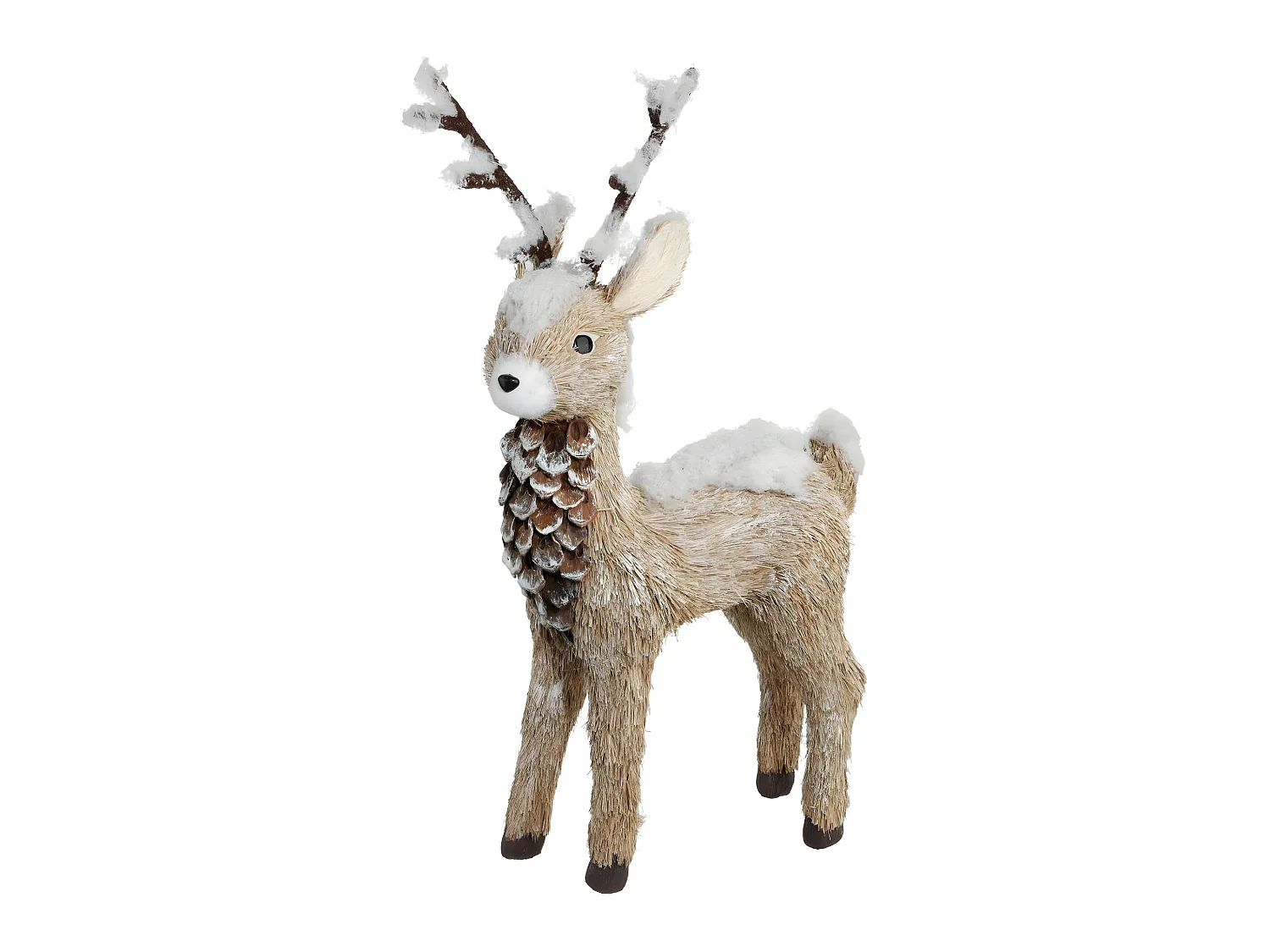 Déco de Noël  Renne avec bois naturel H 55 cm