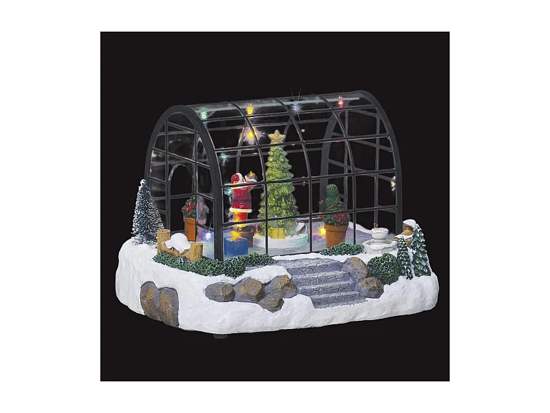 Village de Noël lumineux et animé La Serre du Père Noël