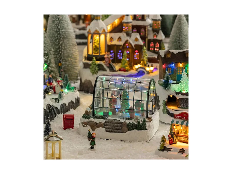 Village de Noël lumineux et animé La Serre du Père Noël