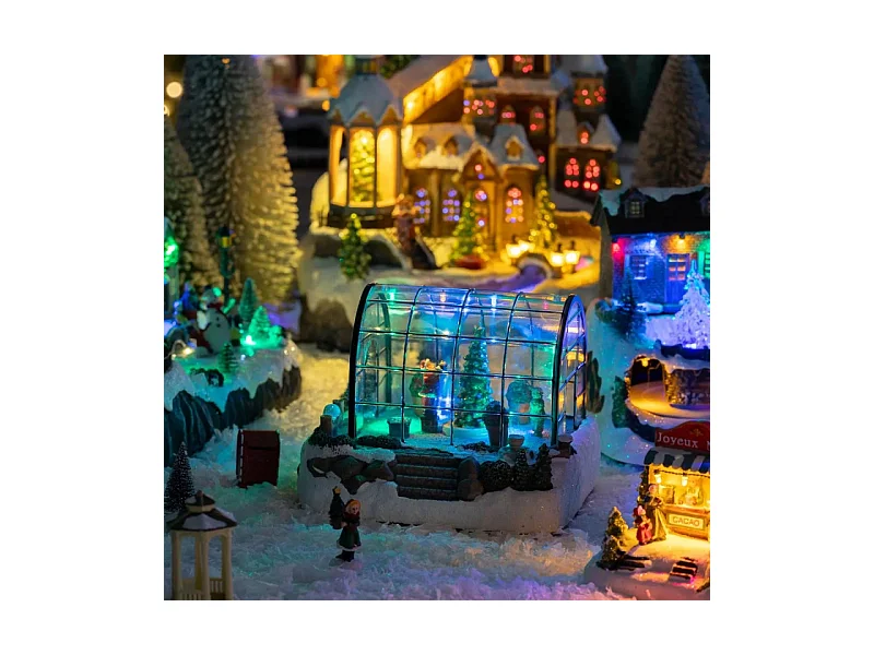 Village de Noël lumineux et animé La Serre du Père Noël