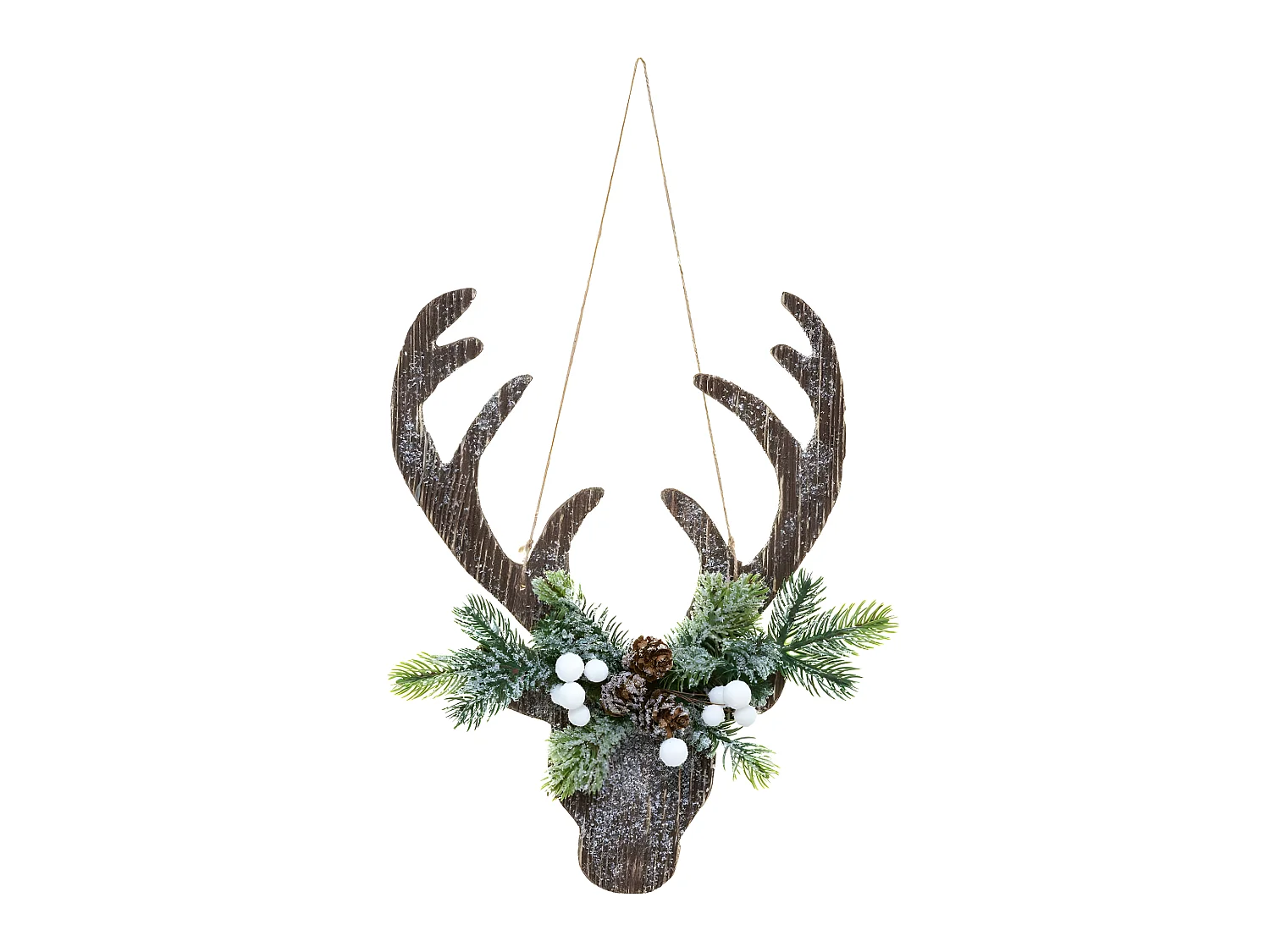 Déco de Noël Tête de Renne à suspendre H 35 cm