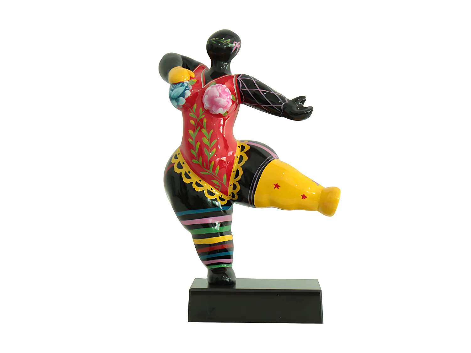 Statue femme dansant avec peinture abstraite H33 cm - LADY CIRCUS