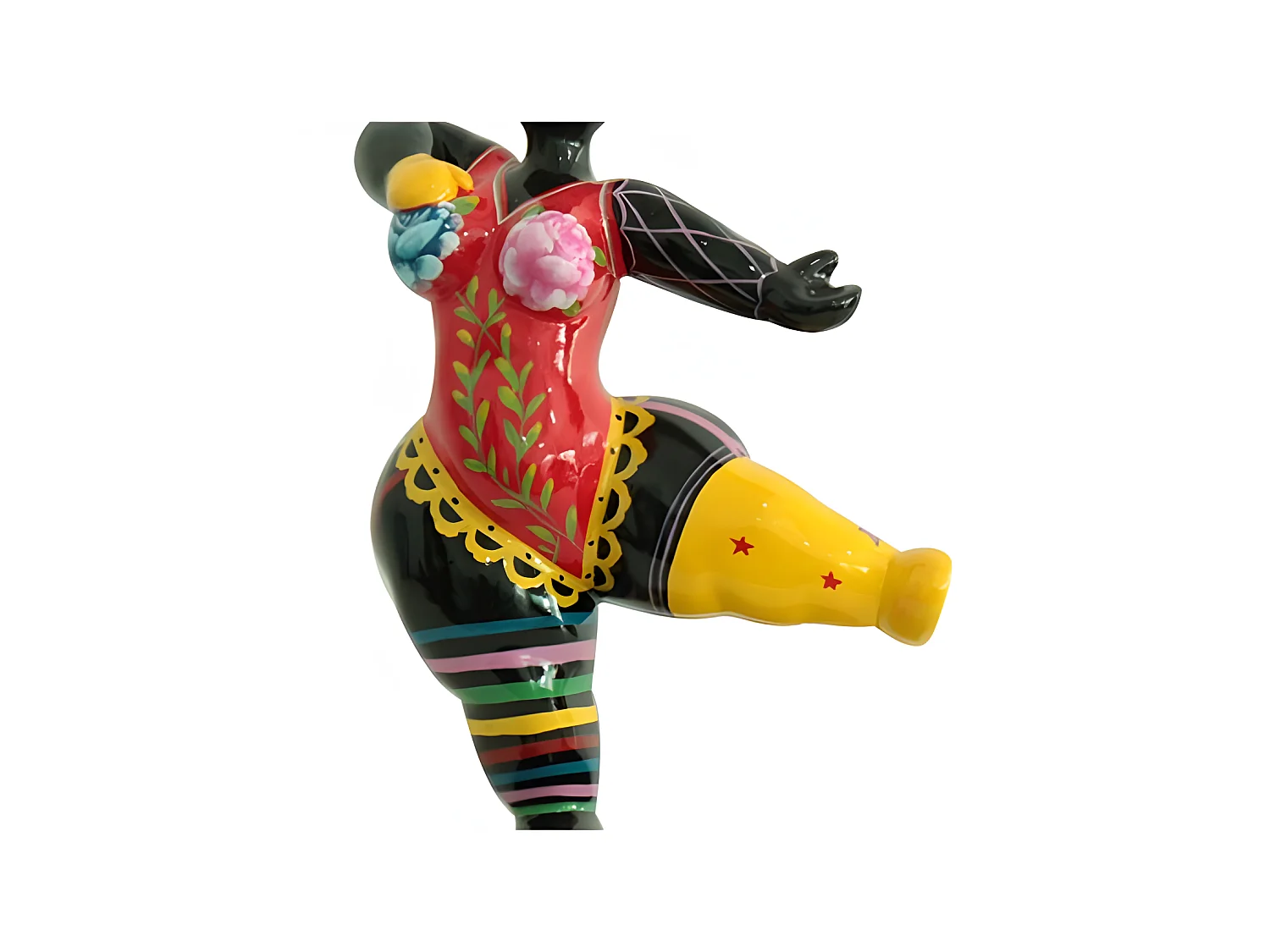 Statue femme dansant avec peinture abstraite H33 cm - LADY CIRCUS