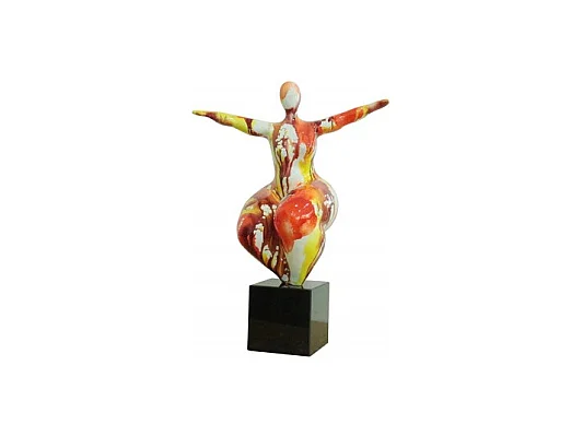 Statue femme yoga peinture aquarelle H. 56 cm - LADY AQUA