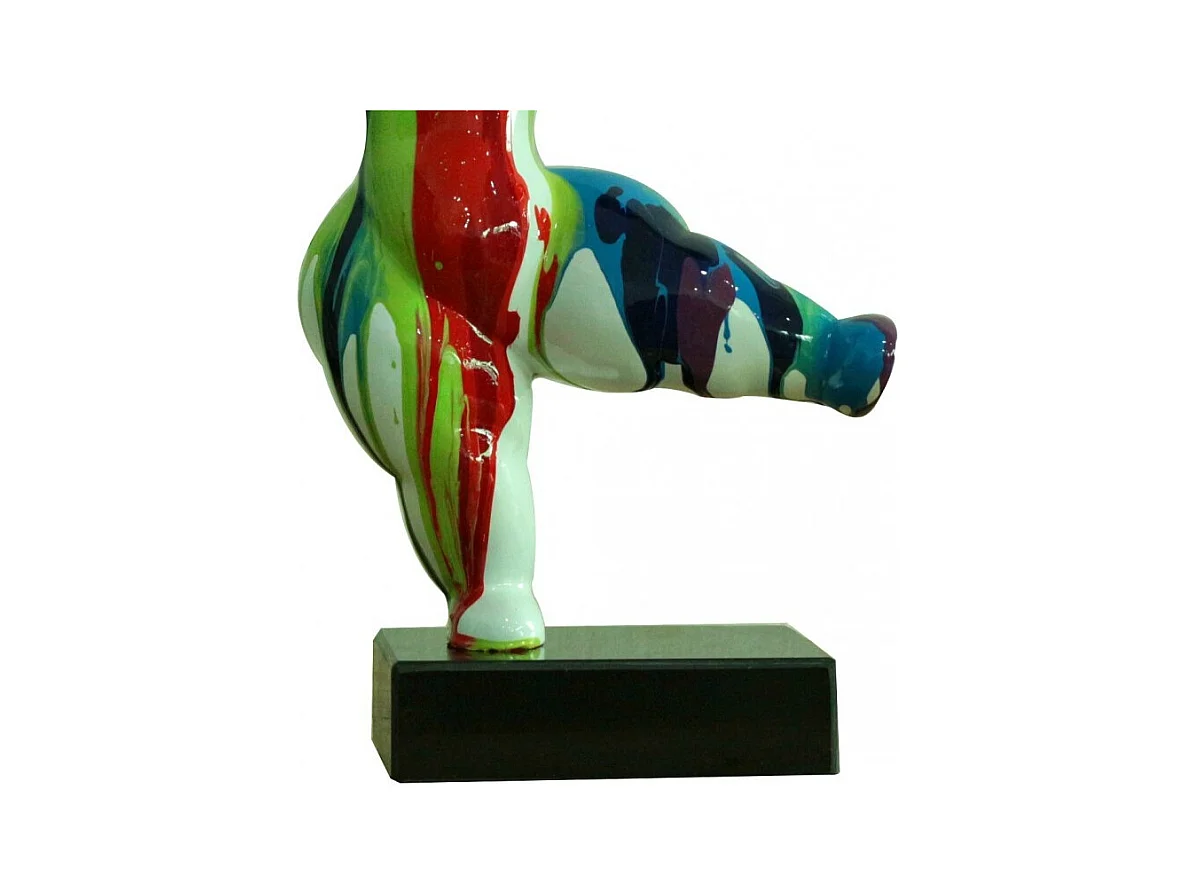 Statue femme dansant avec coulures rouge / bleu H33 cm - LADY DRIPS 01