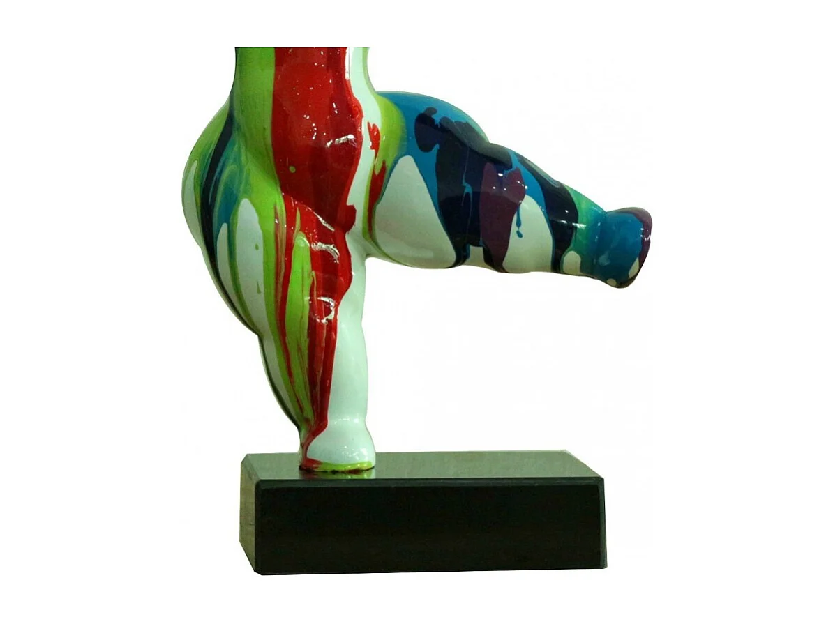 Statue femme dansant avec coulures rouge / bleu H33 cm - LADY DRIPS 01