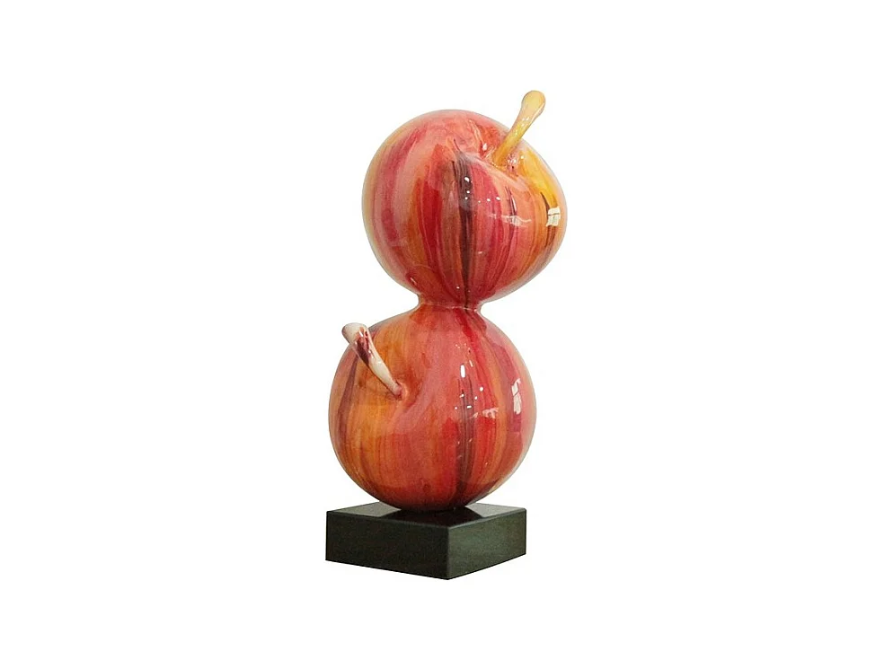 Sculpture 2 pommes H. 49 cm peinture rouge - DUO POMMES