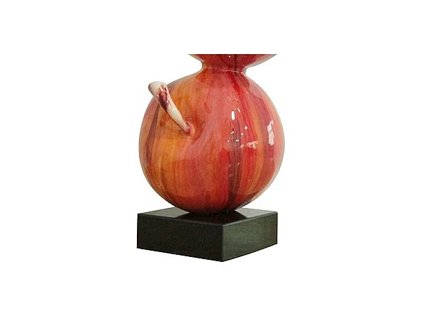 Sculpture 2 pommes H. 49 cm peinture rouge - DUO POMMES
