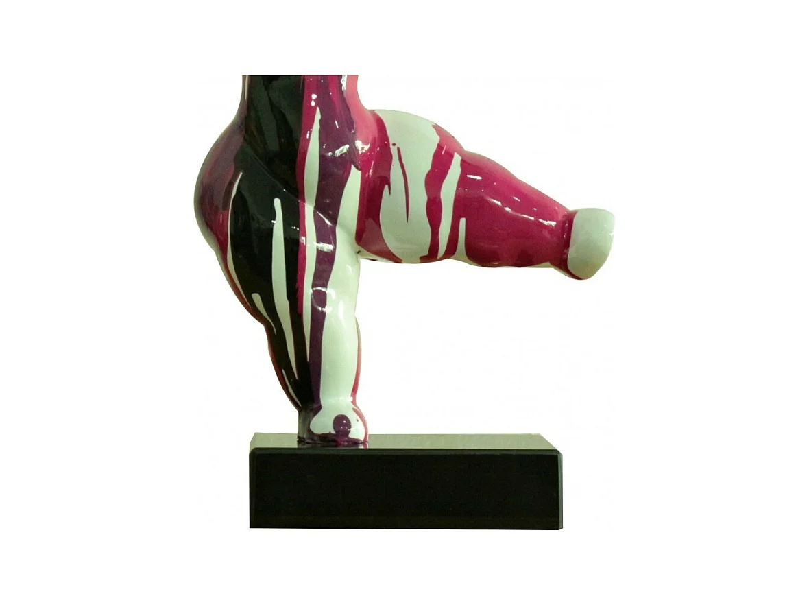 Statue femme dansant avec coulures violet / noir H33 cm - LADY DRIPS 03