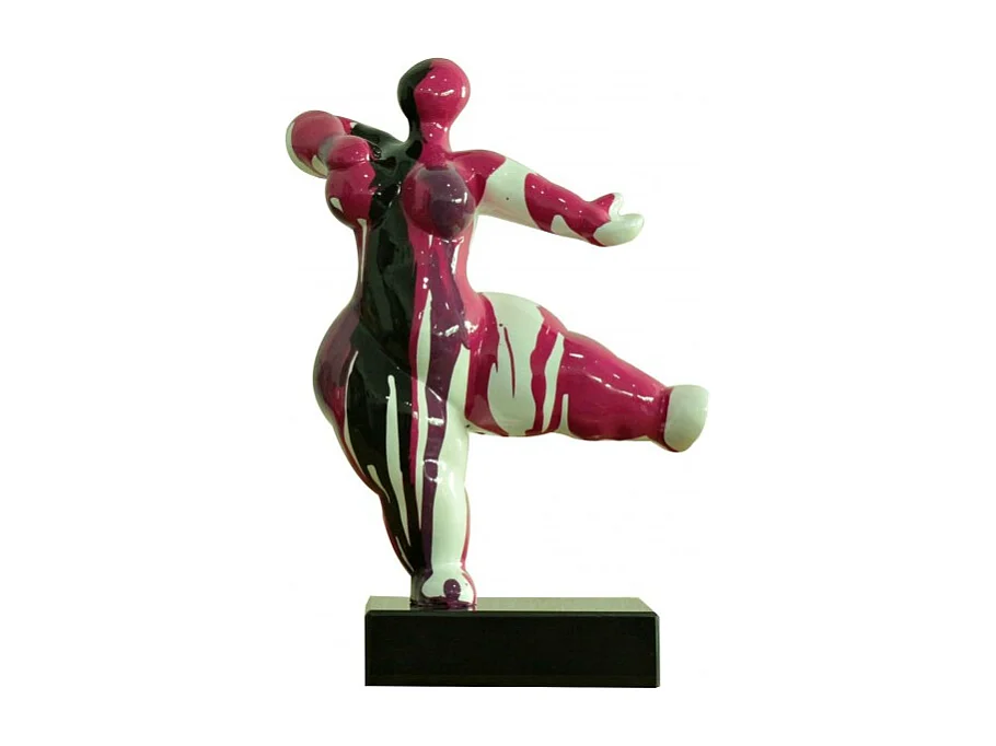 Statue femme dansant avec coulures violet / noir H33 cm - LADY DRIPS 03