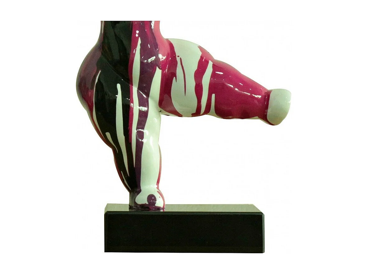 Statue femme dansant avec coulures violet / noir H33 cm - LADY DRIPS 03