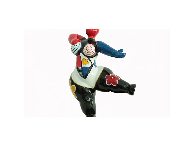 Statue femme dansant avec peinture abstraite H33 cm - LADY FLORA