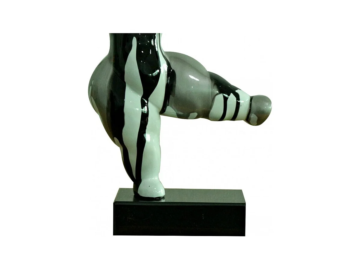 Statue femme dansant avec coulures gris / noir H33 cm - LADY DRIPS 02