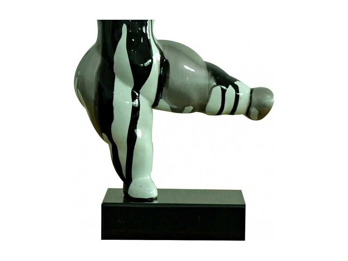 Statue femme dansant avec coulures gris / noir H33 cm - LADY DRIPS 02