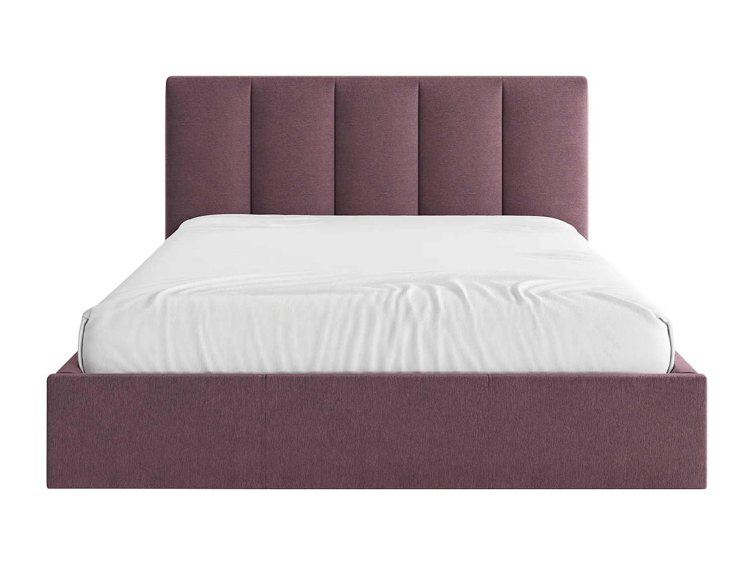 Bed met opbergruimte 180 x 200 cm met hoofdbord met verticale stiksels - Stof - Bordeaux - KILACLO