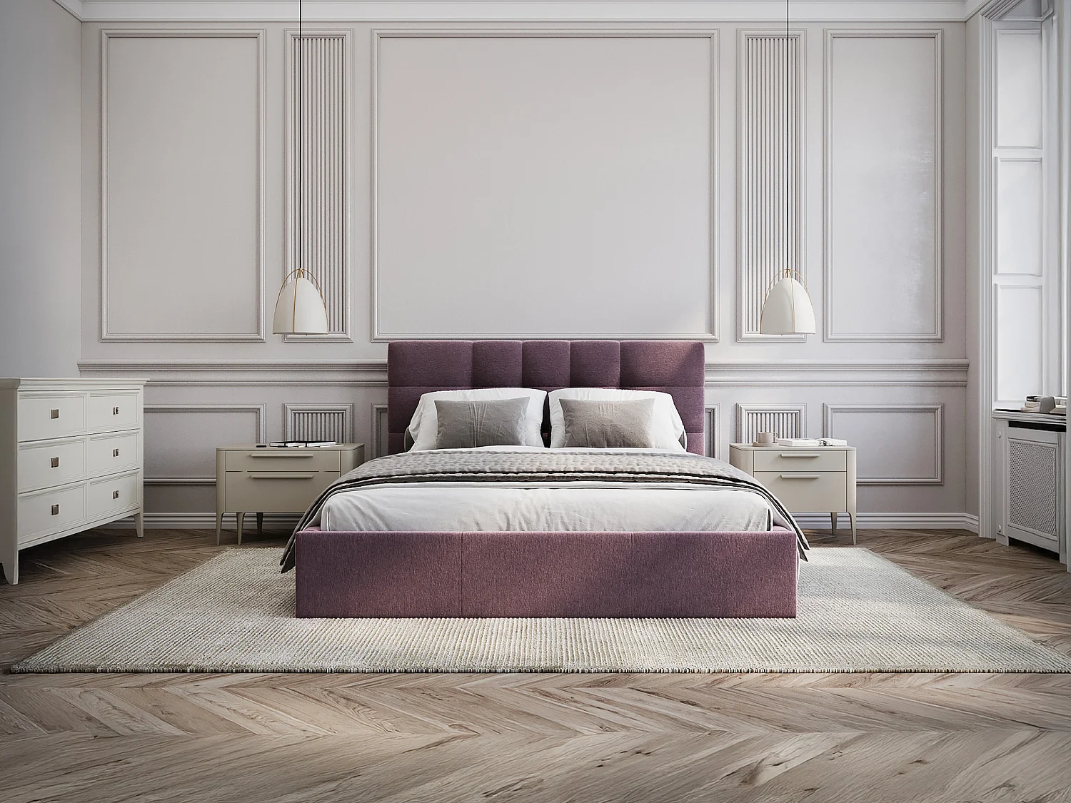 Bed met opbergruimte 160 x 200 cm - Stof - Bordeaux - ELIAVA