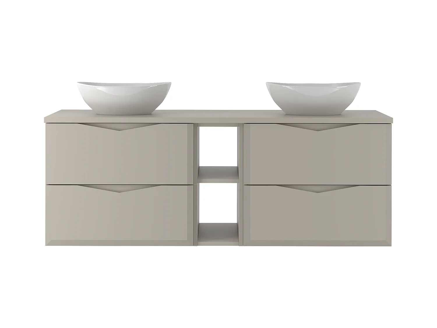 Ensemble de salle de bain en cachemire 140 cm Armoire avec plateau Étagère Lavabo Delica