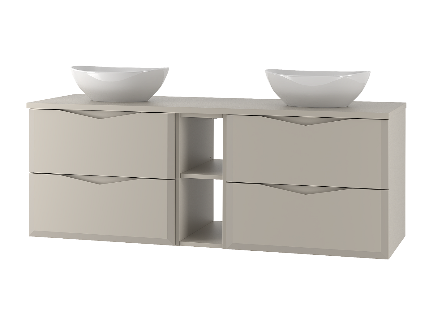 Kaschmir-Badezimmer-Set 140 cm Schrank mit Arbeitplatte Regal ...