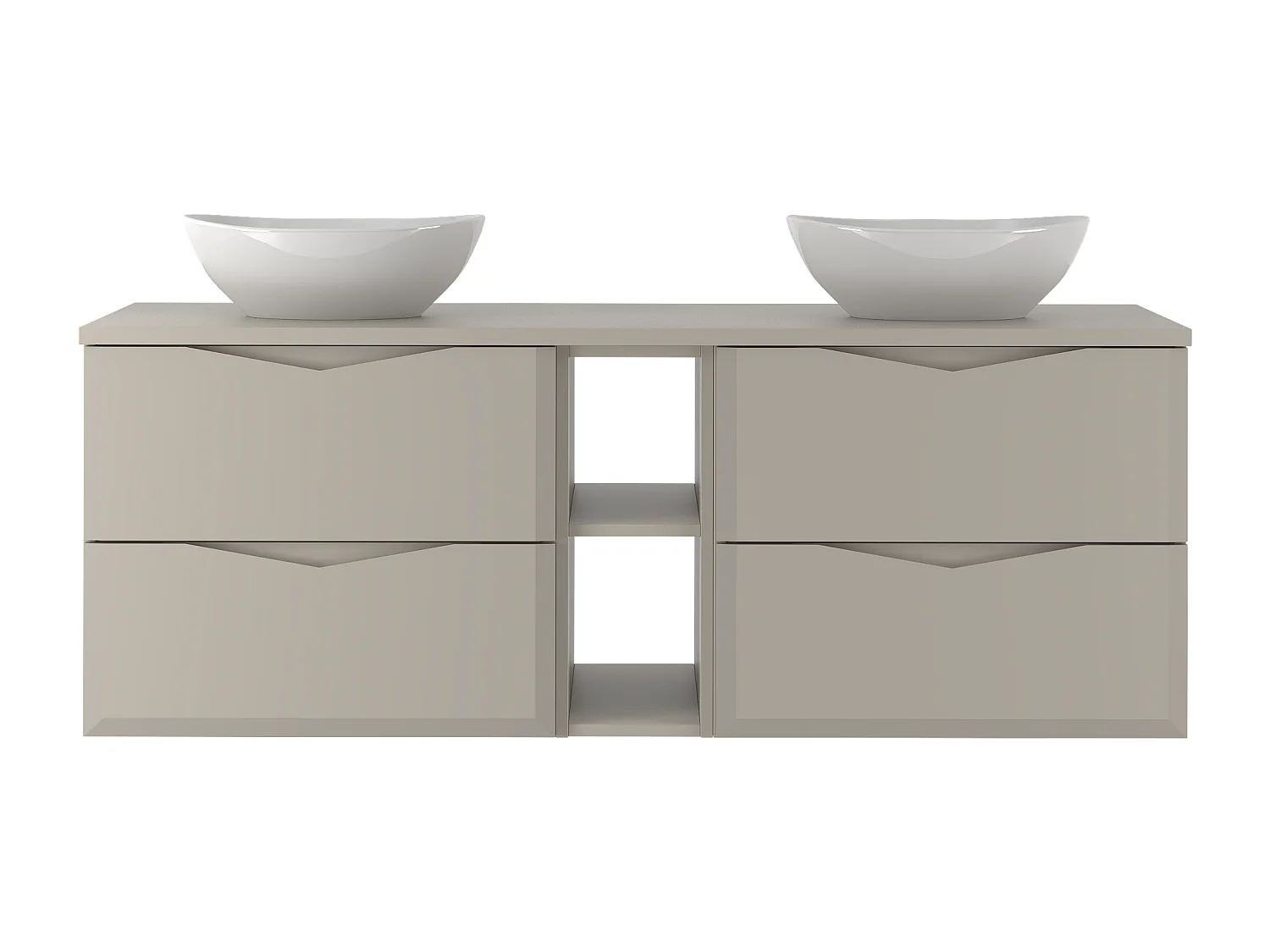 Ensemble de salle de bain en cachemire 140 cm Armoire avec plateau Étagère Lavabo Delica