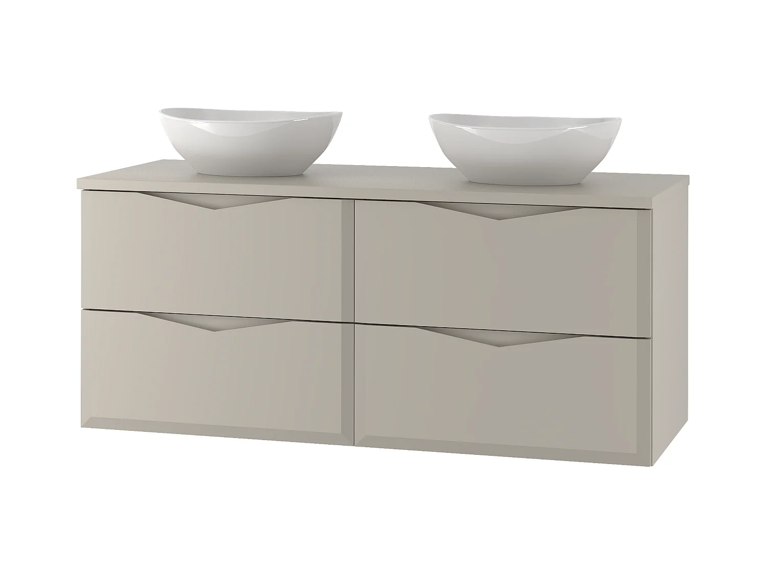 Ensemble de salle de bain en cachemire 120 cm Meuble avec plan de travail Lavabo Delica