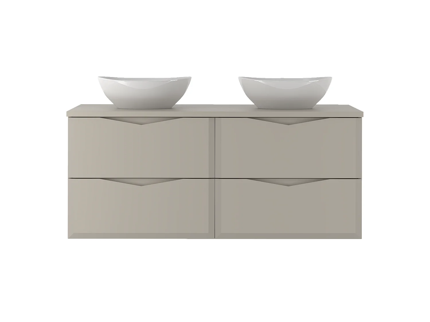 Ensemble de salle de bain en cachemire 120 cm Meuble avec plan de travail Lavabo Delica