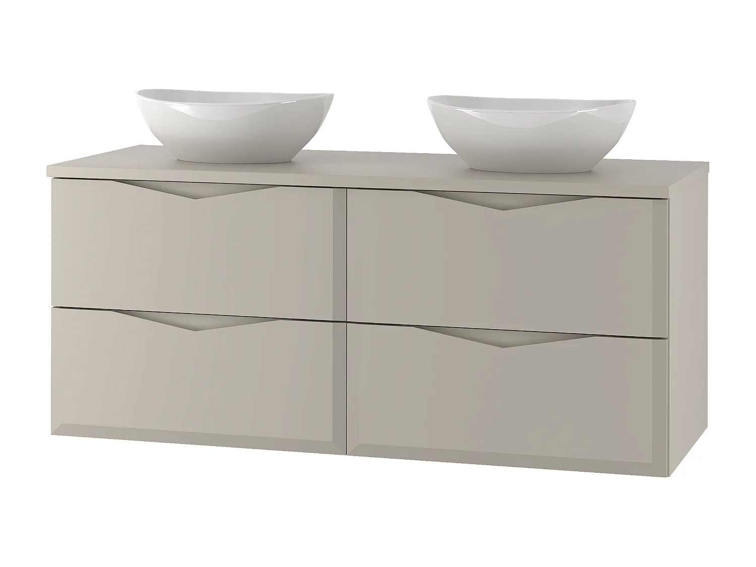 Ensemble de salle de bain en cachemire 120 cm Meuble avec plan de travail Lavabo Delica