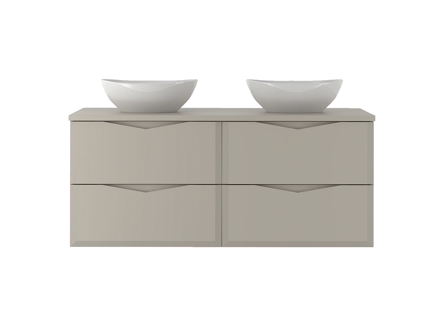 Ensemble de salle de bain en cachemire 120 cm Meuble avec plan de travail Lavabo Delica