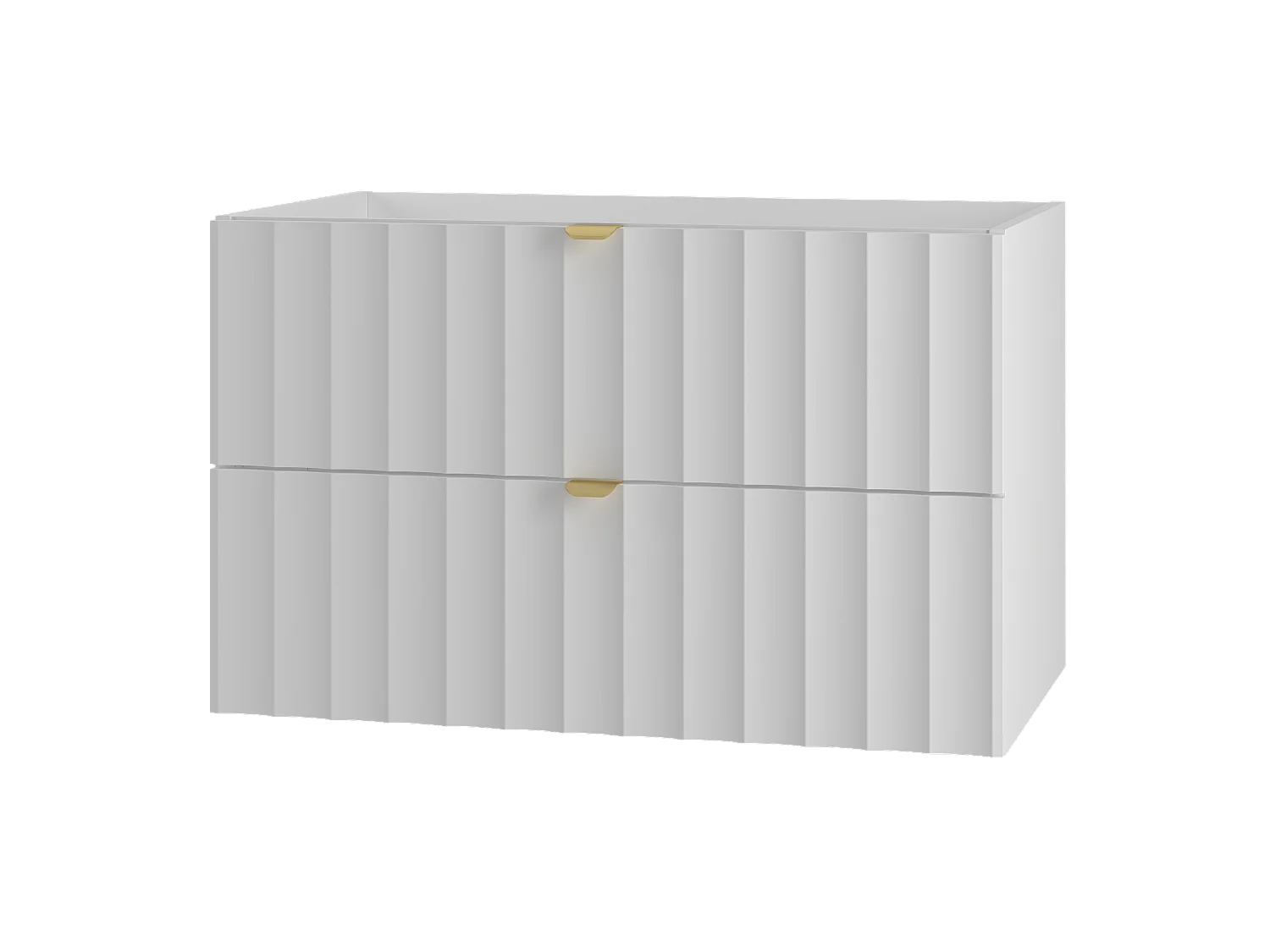 Ensemble de salle de bain blanc 80 cm Meuble avec lavabo Façades rainurées Arcos